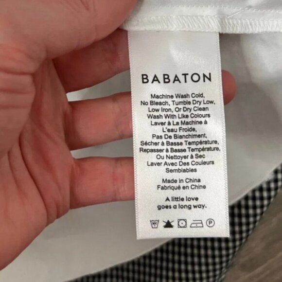 Babaton Aritzia Blouse Eckered Strapless Cropped Tube Top Gingham Black Size XXS - Picture 8 of 8